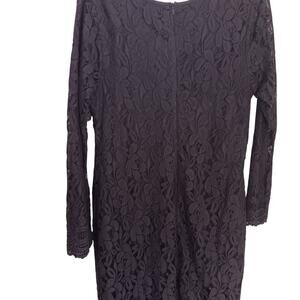 EUC Ultra Pink Navy Dress with Lace Overlay 1X Fits Like M